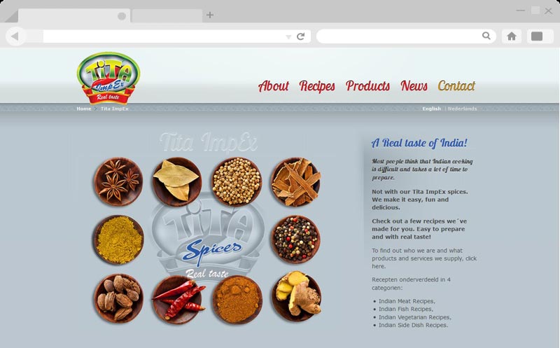  Past projects: Website Tita Impex 